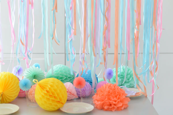 Home Story 19pcs Fiesta Party Decorations, Colorful Paper Fans, Tissue Paper Pom Poms, Honeycomb Balls and Circle Dot Garland for Party, Wedding