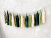 physical Green and gold Paper Tassel Garland finge bunting Birthday garland paper decorations Fringe garland baby shower bridal shower balloon tail 2ft/ 60cm/ 6 tassels / all one length Decopompoms