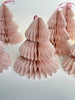 physical Dusty pink paper honeycomb Christmas tree | Blush Honeycomb Christmas tree paper decorations | Festive home decor Decopompoms