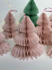 physical Dusty pink paper honeycomb Christmas tree | Blush Honeycomb Christmas tree paper decorations | Festive home decor Decopompoms
