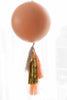 physical Giant peach balloon with gold, tan, peach tassel tail Peach birthday decorations, wedding, baby shower, bridal shower, sweet sixteen decor Decopompoms