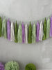 physical Green and lilac Paper Tassel Garland finge bunting Birthday garland paper decorations Fringe garland baby shower bridal shower balloon tail Decopompoms