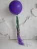 physical Lavender Giant balloon with violet and green paper fringe tail  baby shower, wedding, birthday party balloon decorations paper tassel tail Decopompoms