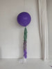 physical Lavender Giant balloon with violet and green paper fringe tail  baby shower, wedding, birthday party balloon decorations paper tassel tail Decopompoms