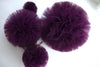 physical Plum Tulle Pom Poms mauve, purple wedding decorations, quality Tulle balls, hanging decorations, nursery pompoms, boho wedding,  soft net Decopompoms