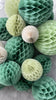 physical Sage green, celery, light green and almond milk  honeycomb balls set  | paper decorations | wedding decor | Honeycomb arch Decopompoms