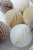 physical Terracotta and neutral paper honeycomb ball party decoration  set - rustic wedding, neutral baby shower, bridal shower, birthday decorations Decopompoms