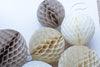 physical Terracotta and neutral paper honeycomb ball party decoration  set - rustic wedding, neutral baby shower, bridal shower, birthday decorations Decopompoms