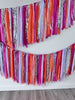 Orange Sherbet, Pink, Lavender, and Silver Fringe Garland party decorations fringe wall for Birthday Event Decor Aerial Streamer Garland