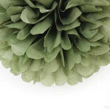 Large Olive green tissue paper pom pom - Decopompoms