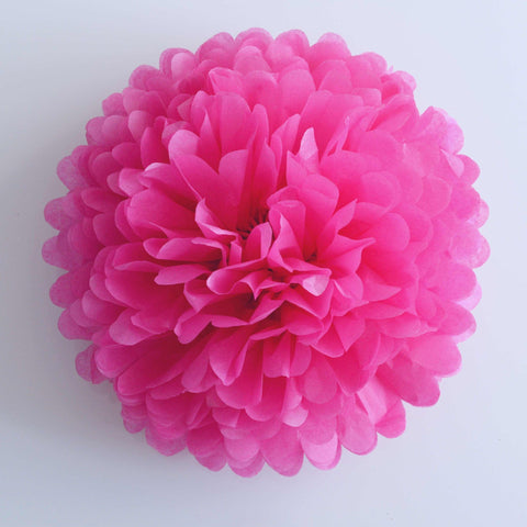 Large size hot pink tissue paper pom pom - Decopompoms