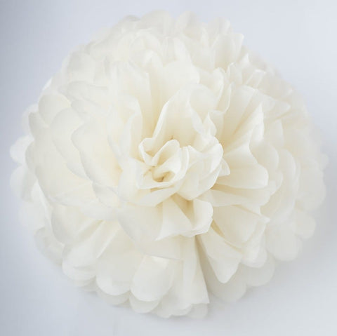 Large size Ivory tissue paper pom pom - Decopompoms