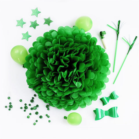 Large size Kelly green tissue paper pom pom - Decopompoms