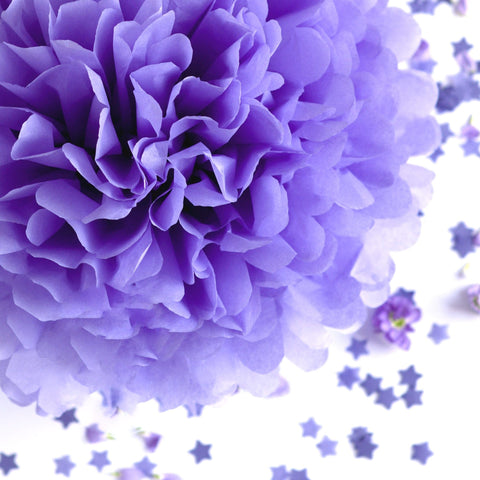 Large size lavender tissue paper pom pom - Decopompoms