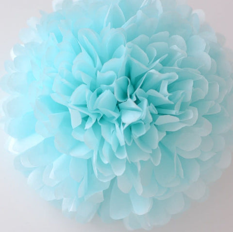 Light blue tissue paper pom pom - Decopompoms - party decoration boutique