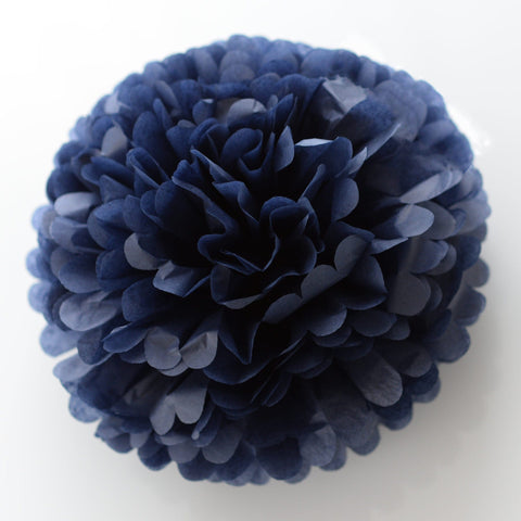 Large size navy blue tissue paper pom pom - Decopompoms