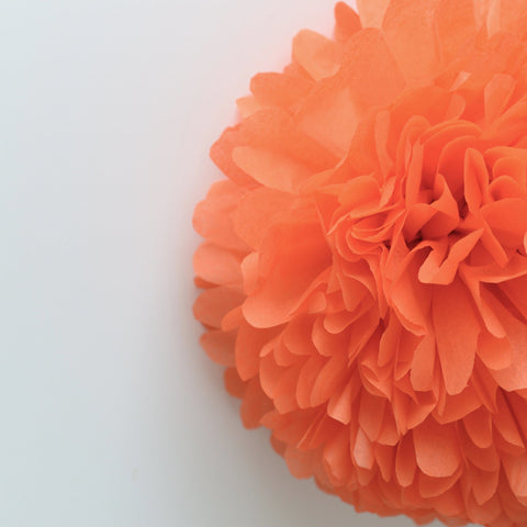 Large size orange tissue paper pom pom - Decopompoms