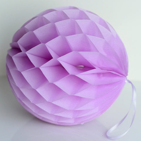 Lilac paper honeycomb - hanging party decorations - Decopompoms